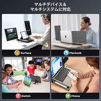 メ*4様 Kwumsy F3 モバイルモニター 2画面14インチFHD 360° Amazon.co.jp: Kwumsy F3 モバイルモニター 2画面 トリプル